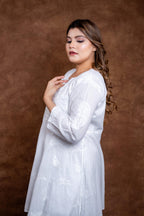 Galabo Modern Lucknow Hand-Embroidered Chikankari Cotton Frock and Garara Set