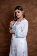 Gulmina Designer Multicolour Fine Chikankari Kurti and Palazzo Set on Rayon Fabric