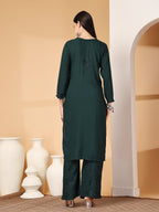 Zara Premium Rayon Chikankari Kurta & Palazzo Set with Authentic Mukaish Work | 100% Handwork