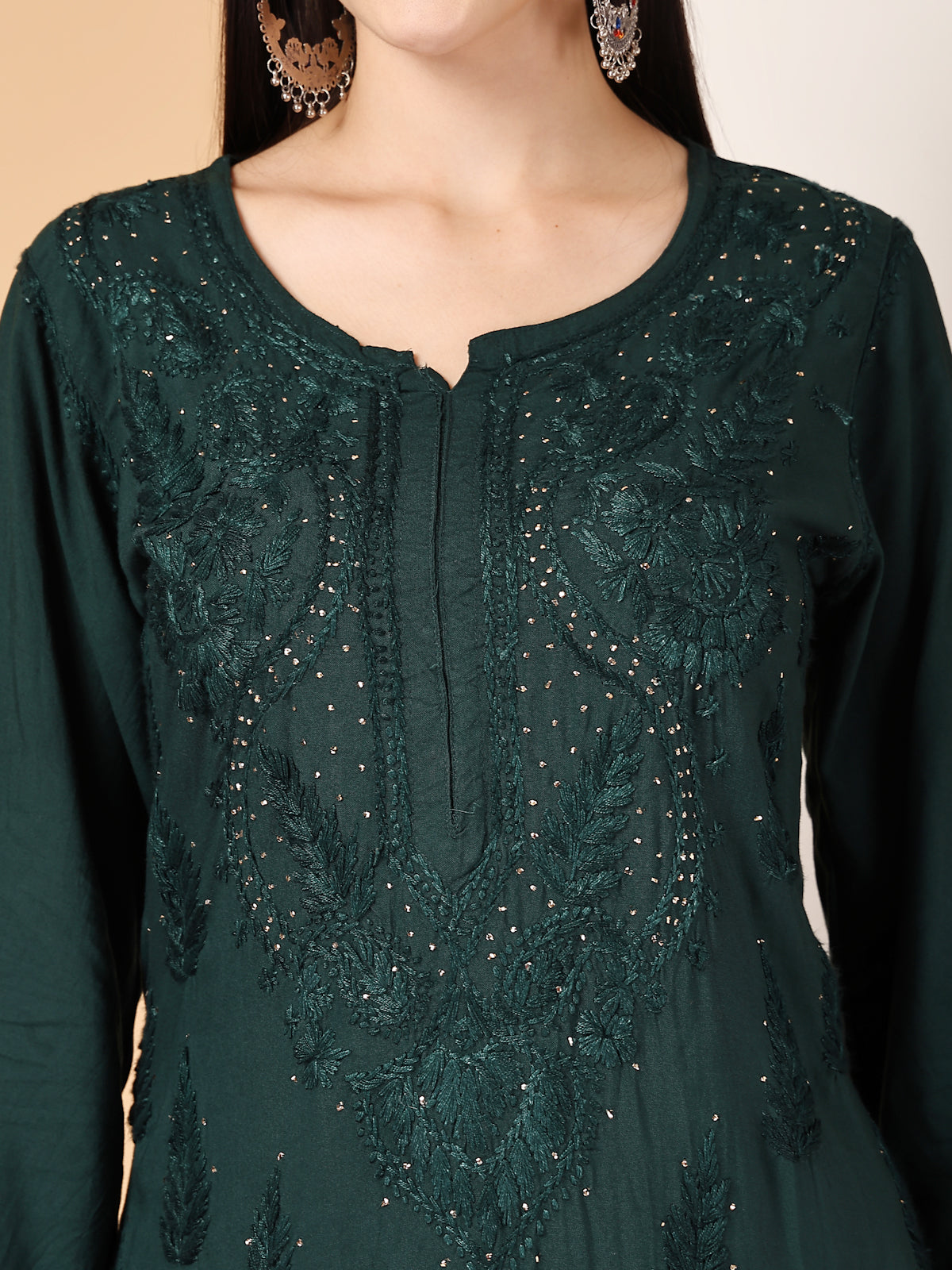 Zara Premium Rayon Chikankari Kurta & Palazzo Set with Authentic Mukaish Work | 100% Handwork