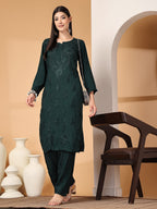 Zara Premium Rayon Chikankari Kurta & Palazzo Set with Authentic Mukaish Work | 100% Handwork