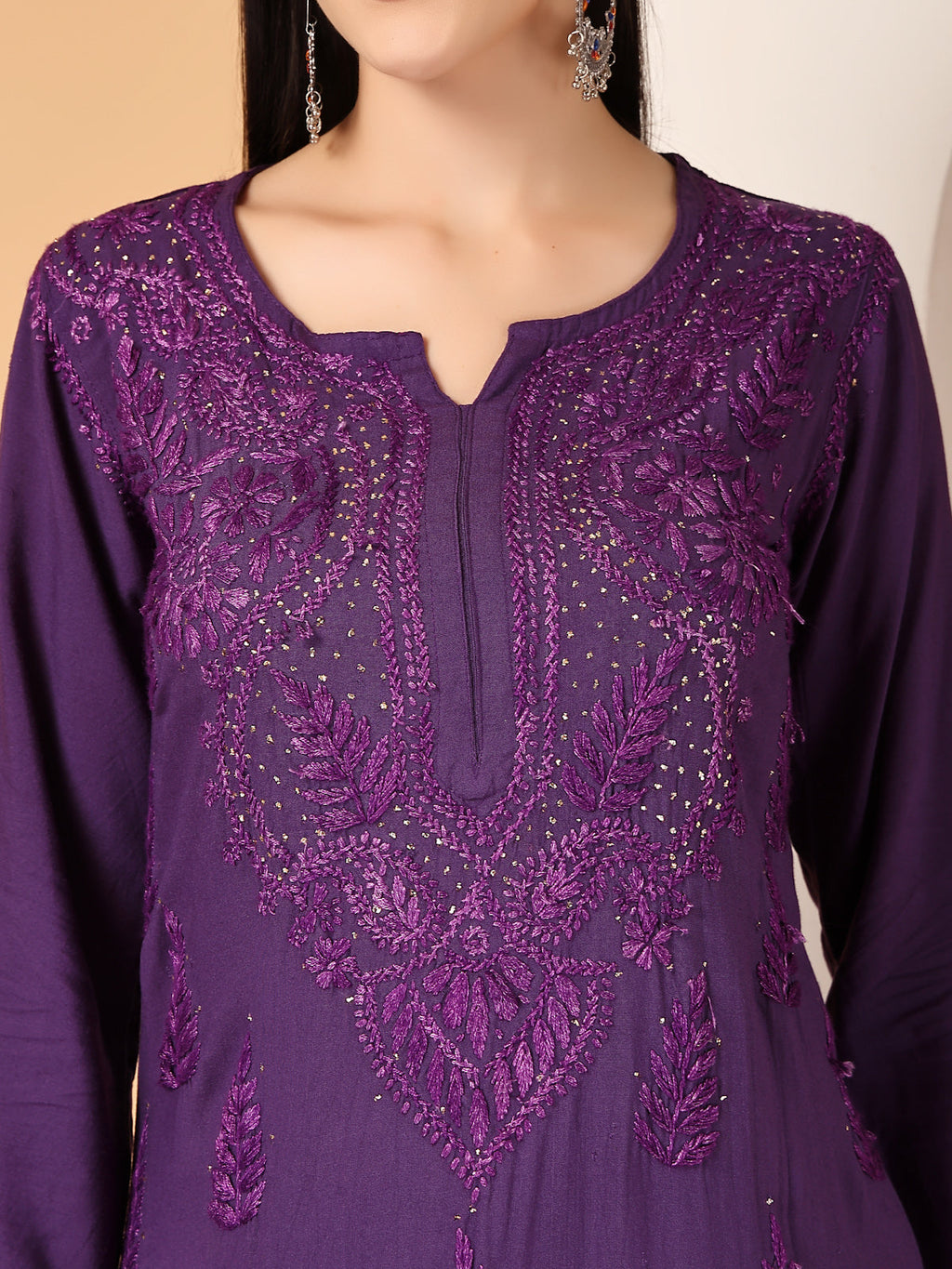 Zara Premium Rayon Chikankari Kurta & Palazzo Set with Authentic Mukaish Work | 100% Handwork
