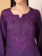 Zara Premium Rayon Chikankari Kurta & Palazzo Set with Authentic Mukaish Work | 100% Handwork