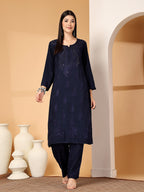 Zara Premium Rayon Chikankari Kurta & Palazzo Set with Authentic Mukaish Work | 100% Handwork
