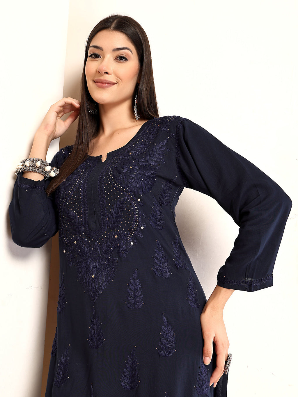 Zara Premium Rayon Chikankari Kurta & Palazzo Set with Authentic Mukaish Work | 100% Handwork