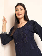 Zara Premium Rayon Chikankari Kurta & Palazzo Set with Authentic Mukaish Work | 100% Handwork
