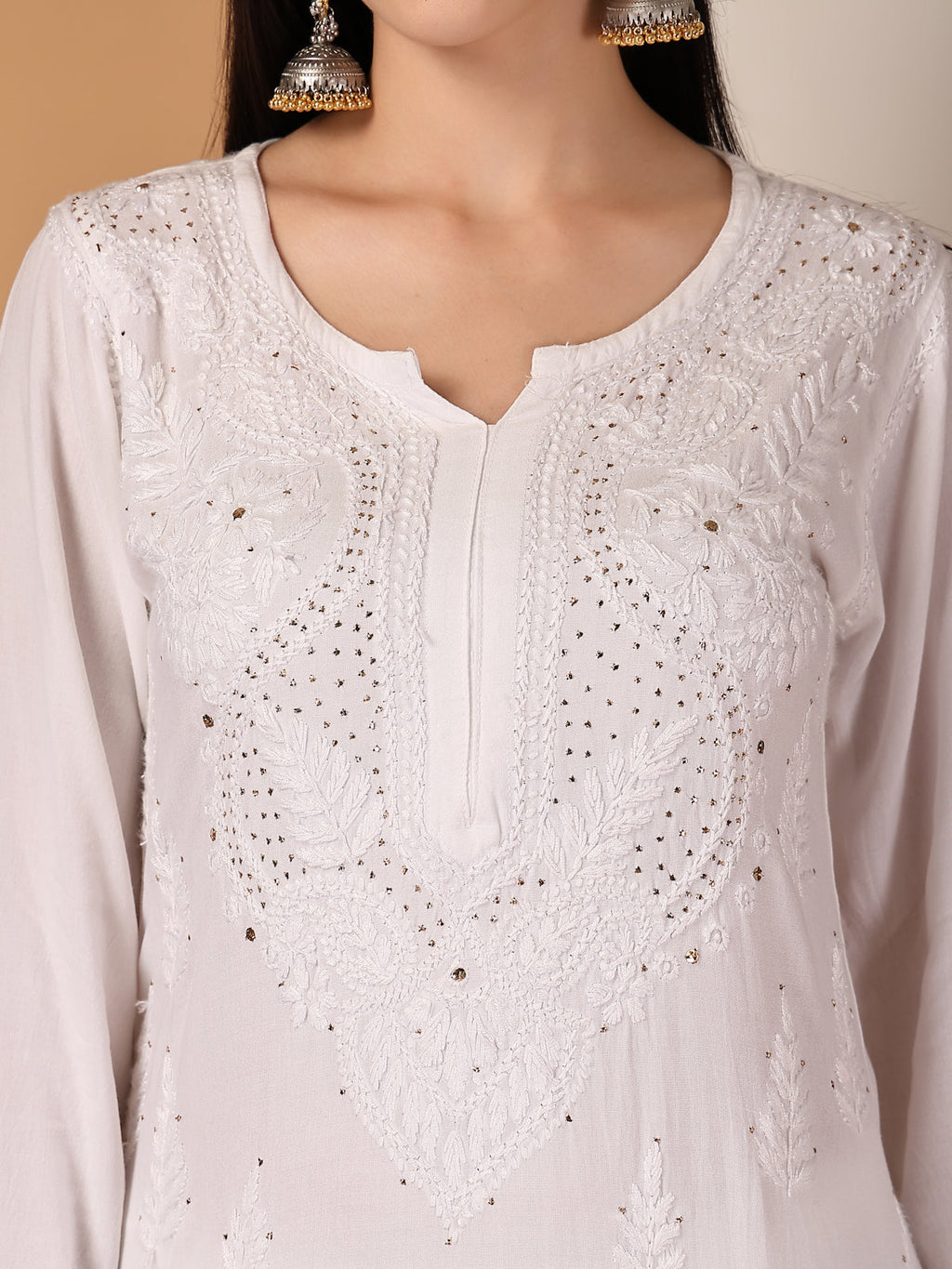 Zara Premium Rayon Chikankari Kurta & Palazzo Set with Authentic Mukaish Work | 100% Handwork