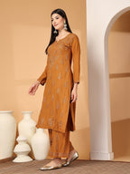 Zara Premium Rayon Chikankari Kurta & Palazzo Set with Authentic Mukaish Work | 100% Handwork