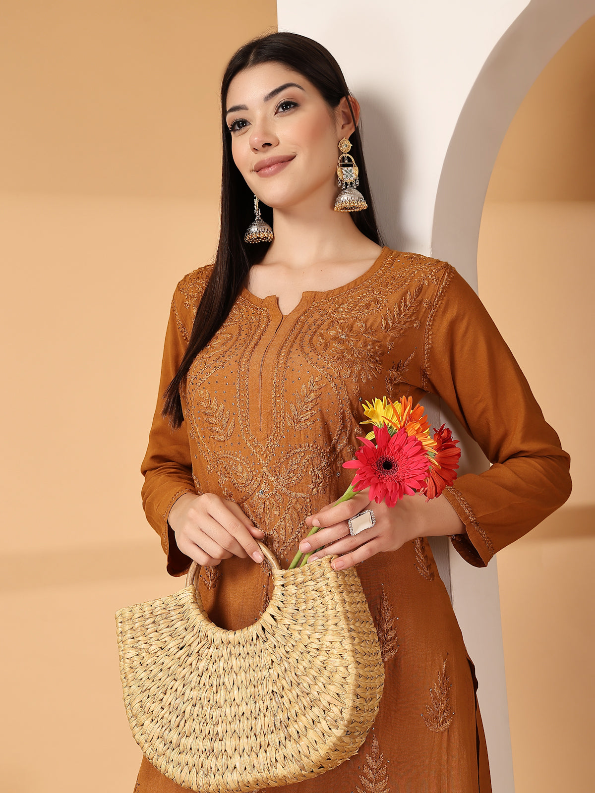 Zara Premium Rayon Chikankari Kurta & Palazzo Set with Authentic Mukaish Work | 100% Handwork