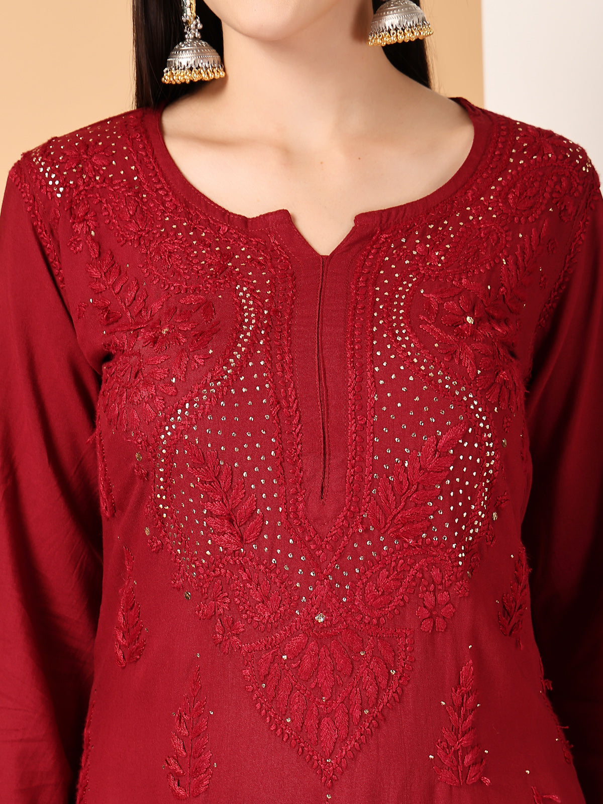 Zara Premium Rayon Chikankari Kurta & Palazzo Set with Authentic Mukaish Work | 100% Handwork