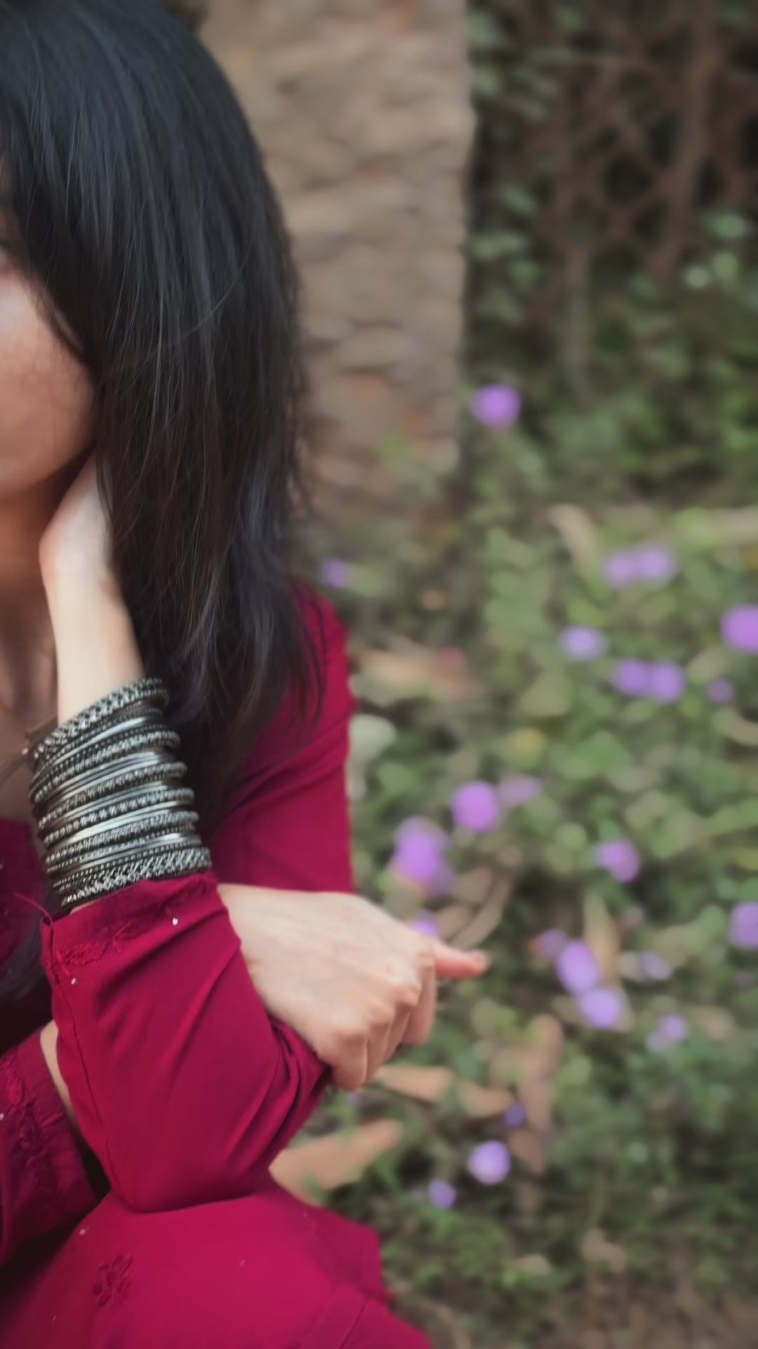 Riswana Red Rayon Chikankari Mukaish Kurti with High Quality White Rayon Palazzo with Fine Chikankari And Mukaish Handwork