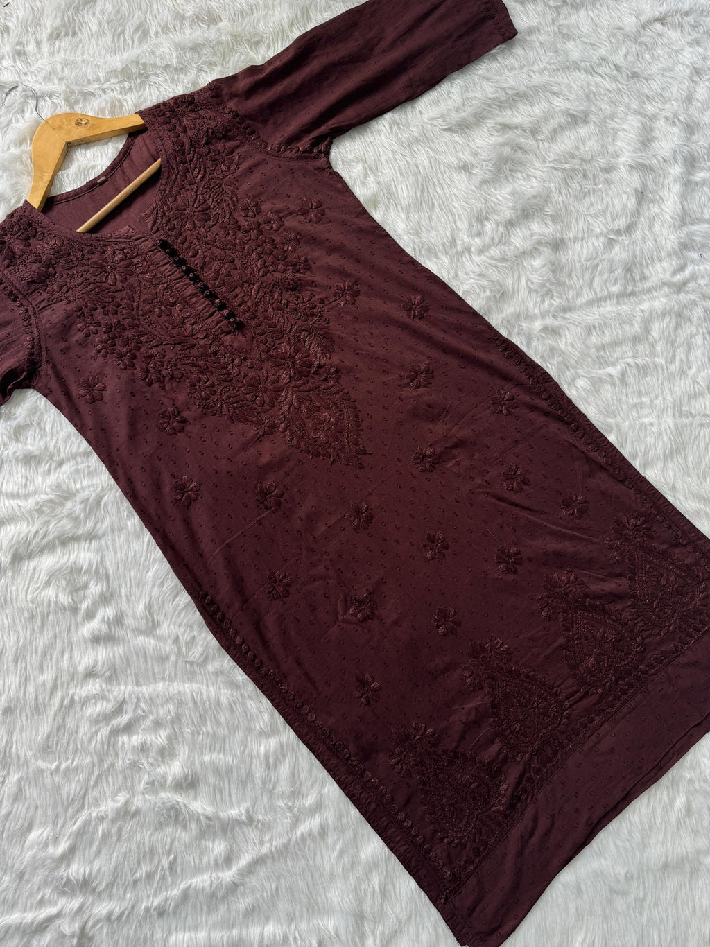 Dobby Cotton Lucknowi Chikankari Kurti Palazzo Dupatta Set with Fine Handwork Chikankari and Dobby Dots Beauty