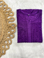 Noori Chanderi Chikankari Kurti with intricate hand work | Handcrafted by Chikankari Artisans of Lucknow