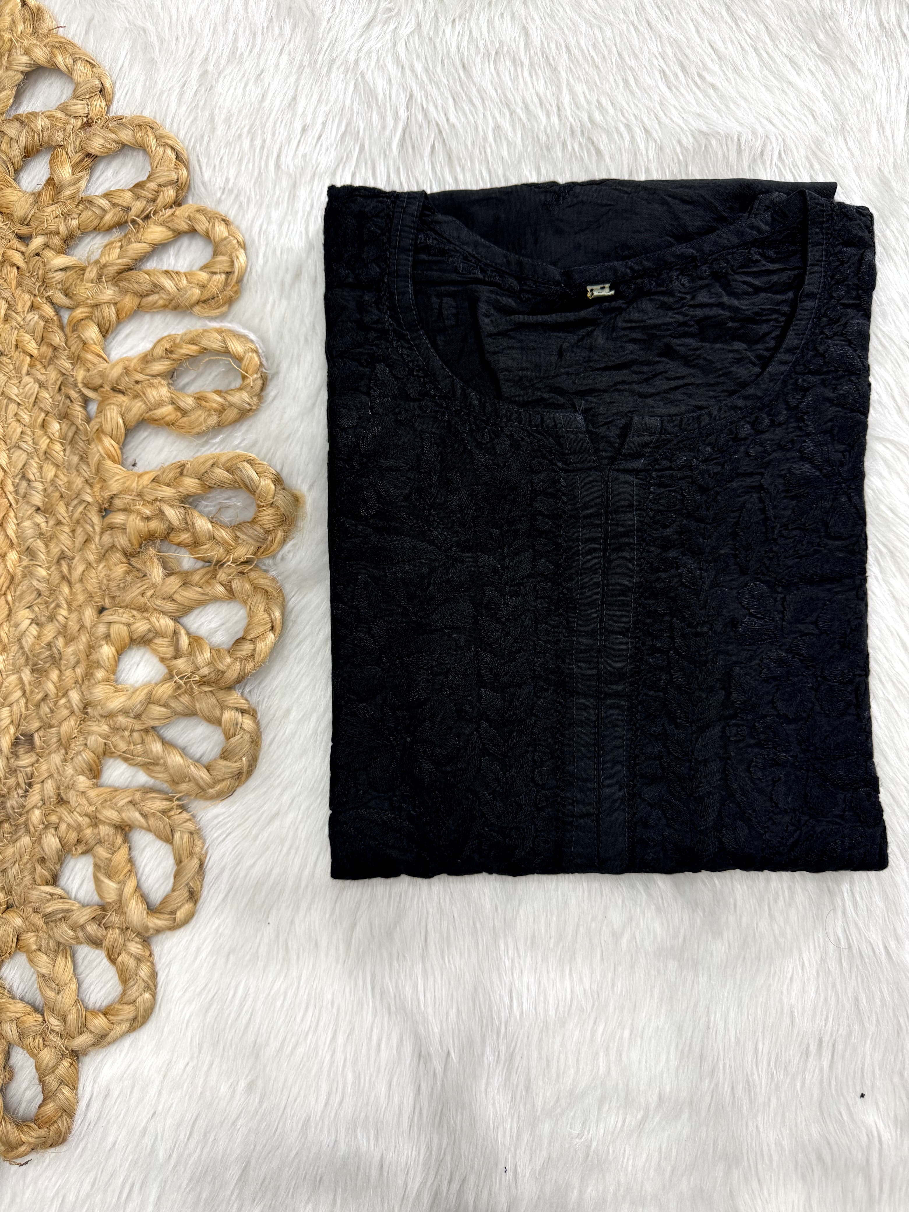 Noori Chanderi Chikankari Kurti with intricate hand work | Handcrafted by Chikankari Artisans of Lucknow