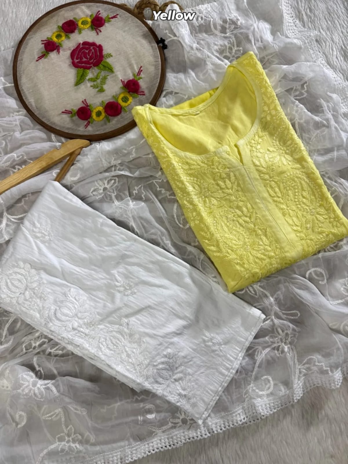 Zainab Rayon Umbre Dual Shade Colour Chikankari Kurti | Kurti & Pant Set