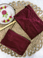 Alamzeb Lucknow Chikankari Kurti and Palazzo Set – Fine Handcrafted Chikankari on Soft Rayon Fabric