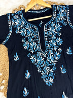 Airah Vintage Chikankari Dual Shade Handmade Lucknow Chikankari Rayon Kurti | Embroidered Top