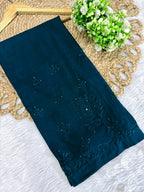 Firdaus Rayon Fabric lucknowi Chikankari mukaish Set of Kurti with Palazzo and Matching Chiffon Dupatta | Vintage Chikankari