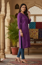 Noori Chanderi Chikankari Kurti with intricate hand work | Handcrafted by Chikankari Artisans of Lucknow