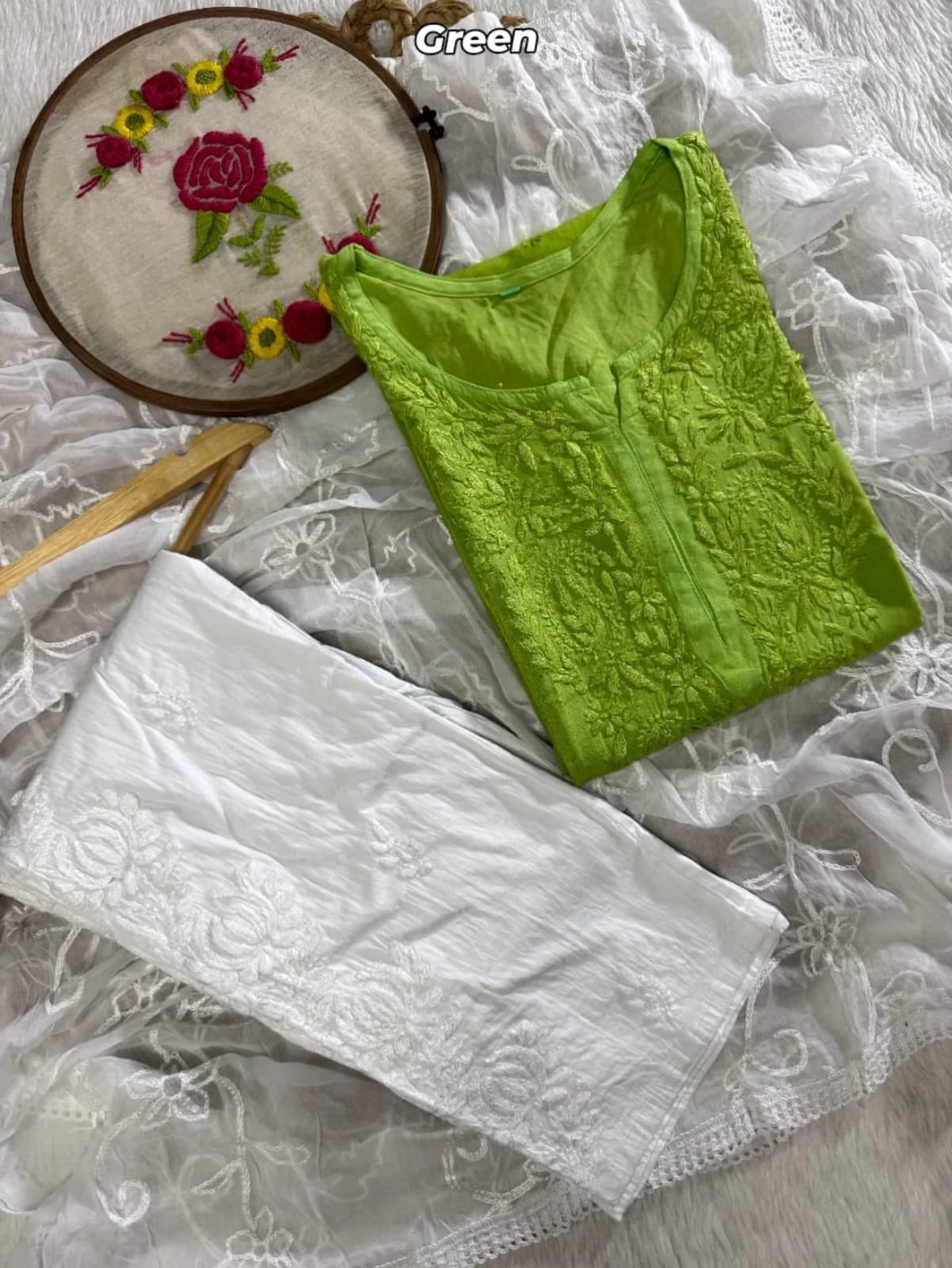 Zainab Rayon Umbre Dual Shade Colour Chikankari Kurti | Kurti & Pant Set