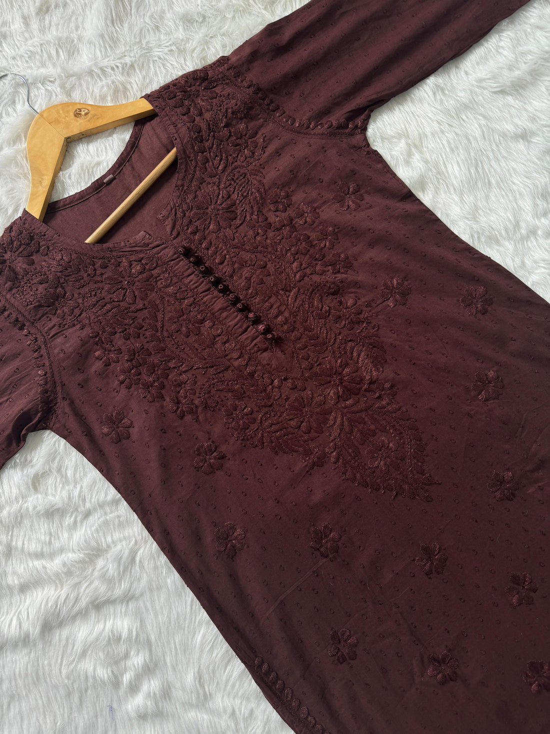 Dobby Cotton Lucknowi Chikankari Kurti Palazzo Dupatta Set with Fine Handwork Chikankari and Dobby Dots Beauty