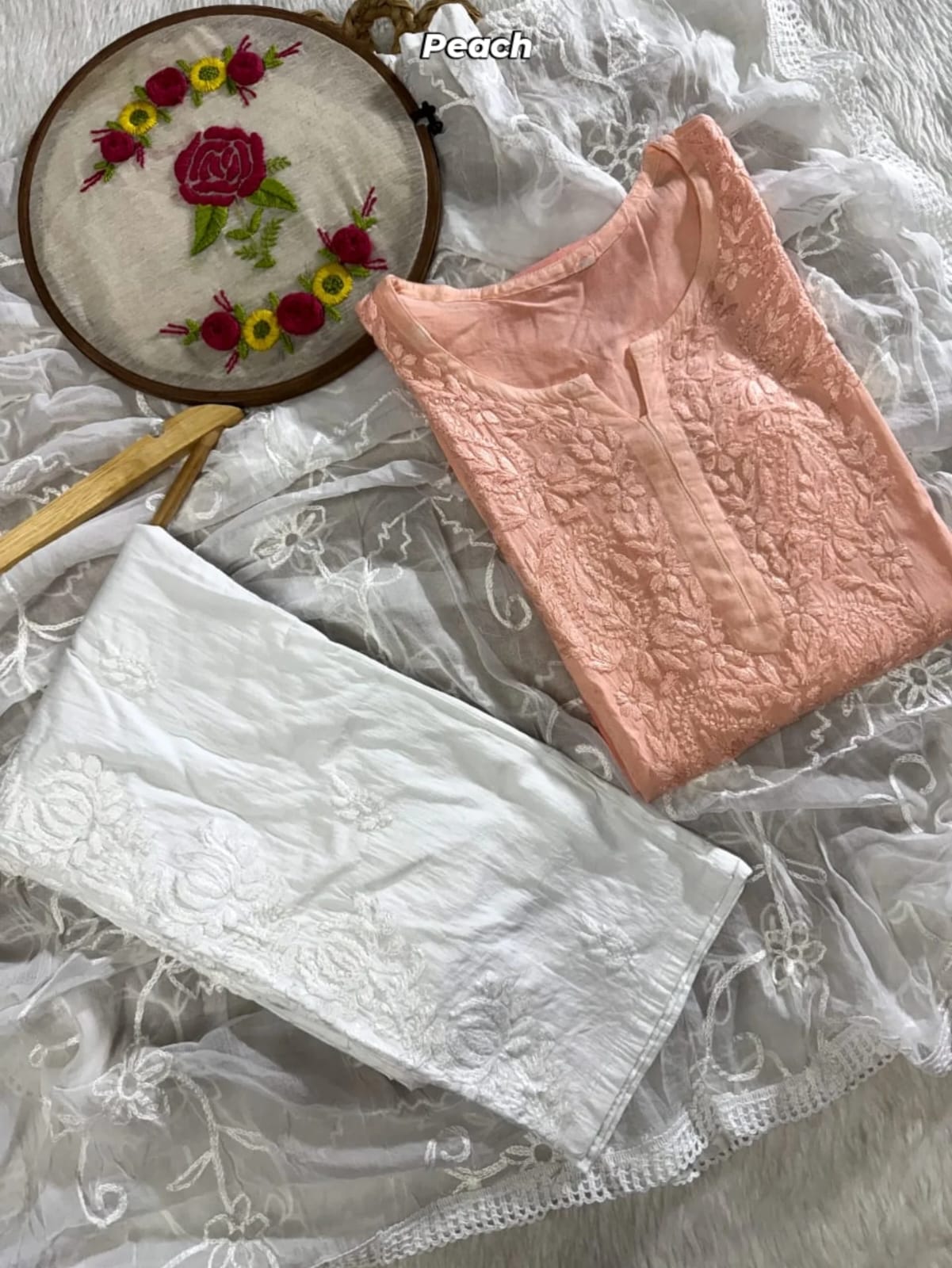 Zainab Rayon Umbre Dual Shade Colour Chikankari Kurti | Kurti & Pant Set