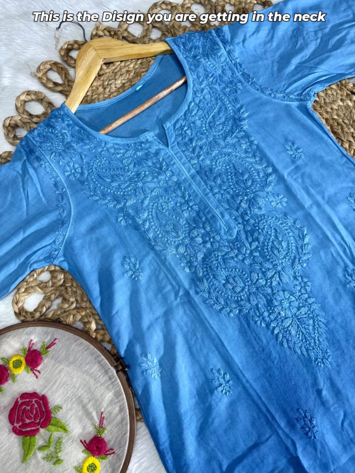 Zainab Rayon Umbre Dual Shade Colour Chikankari Kurti | Kurti & Pant Set